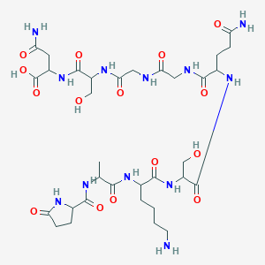 molecular formula C33H54N12O15 B8143433 5-Oxoprolylalanyllysylserylglutaminylglycylglycylserylasparagine 