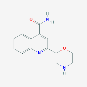 molecular formula C14H15N3O2 B8143463 2-(Morpholin-2-yl)quinoline-4-carboxamide 