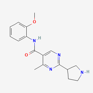 molecular formula C17H20N4O2 B8143503 N-(2-Methoxyphenyl)-4-methyl-2-(pyrrolidin-3-YL)pyrimidine-5-carboxamide 