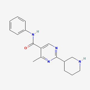 molecular formula C17H20N4O B8143509 5-Pyrimidinecarboxamide, 4-methyl-N-phenyl-2-(3-piperidinyl)- CAS No. 1442089-43-1