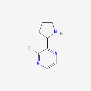 molecular formula C8H10ClN3 B8143511 2-Chloro-3-(pyrrolidin-2-yl)pyrazine 