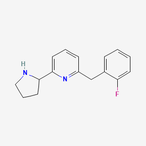 molecular formula C16H17FN2 B8143532 2-[(2-Fluorophenyl)methyl]-6-(pyrrolidin-2-YL)pyridine 