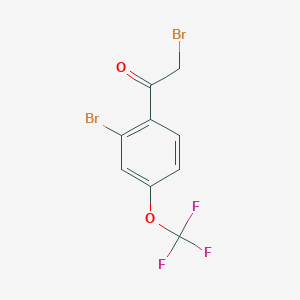 molecular formula C9H5Br2F3O2 B8143593 2-Bromo-1-[2-bromo-4-(trifluoromethoxy)phenyl]ethanone 