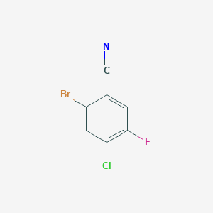 molecular formula C7H2BrClFN B8143623 2-Bromo-4-chloro-5-fluorobenzonitrile 
