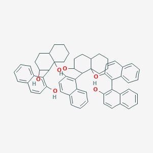 molecular formula C60H58O6 B8143633 1-[2-hydroxy-8a-[1-[2-hydroxy-8a-[1-(2-hydroxynaphthalen-1-yl)naphthalen-2-yl]oxy-2,3,4,4a,5,6,7,8-octahydro-1H-naphthalen-1-yl]naphthalen-2-yl]oxy-2,3,4,4a,5,6,7,8-octahydro-1H-naphthalen-1-yl]naphthalen-2-ol 