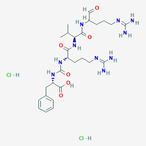 (2S)-2-[[(2S)-5-(diaminomethylideneamino)-1-[[(2S)-1-[[5-(diaminomethylideneamino)-1-oxopentan-2-yl]amino]-3-methyl-1-oxobutan-2-yl]amino]-1-oxopentan-2-yl]carbamoylamino]-3-phenylpropanoic acid;dihydrochloride