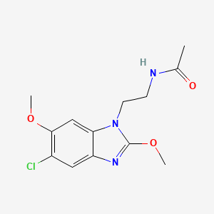 molecular formula C13H16ClN3O3 B8143701 N-[2-(5-chloro-2,6-dimethoxybenzimidazol-1-yl)ethyl]acetamide 