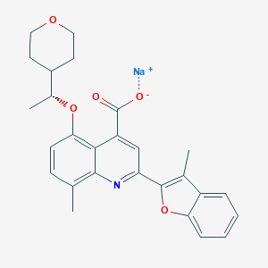 molecular formula C27H26NNaO5 B8143703 Posenacaftor sodium CAS No. 2095064-06-3