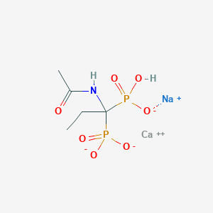 molecular formula C5H10CaNNaO7P2 B8143706 Calcium;sodium;(1-acetamido-1-phosphonatopropyl)-hydroxyphosphinate 