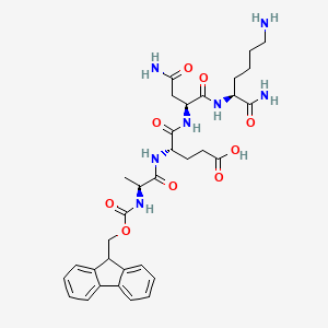 molecular formula C33H43N7O9 B8143714 Fmoc-Ala-Glu-Asn-Lys-NH2 