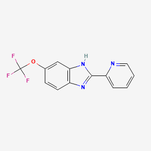 molecular formula C13H8F3N3O B8143755 1H-Benzimidazole, 2-(2-pyridinyl)-6-(trifluoromethoxy)-AI-10-47 