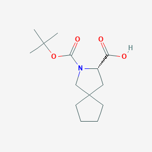 molecular formula C14H23NO4 B8143795 (S)-2-(tert-Butoxycarbonyl)-2-azaspiro[4.4]nonane-3-carboxylic acid 