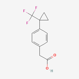 molecular formula C12H11F3O2 B8143808 2-(4-(1-(Trifluoromethyl)cyclopropyl)phenyl)acetic acid 