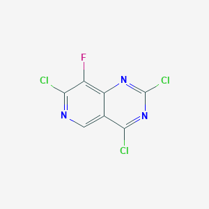 molecular formula C7HCl3FN3 B8143843 2,4,7-Trichloro-8-fluoropyrido[4,3-d]pyrimidine 