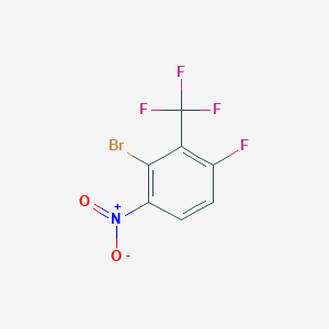 molecular formula C7H2BrF4NO2 B8143862 2-Bromo-4-fluoro-1-nitro-3-(trifluoromethyl)benzene 