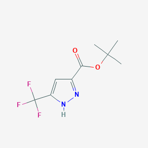 molecular formula C9H11F3N2O2 B8143872 tert-butyl 3-(trifluoromethyl)-1H-pyrazole-5-carboxylate 