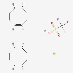 molecular formula C17H25F3O3RhS B8143881 (1Z,5Z)-cycloocta-1,5-diene;rhodium;trifluoromethanesulfonic acid 