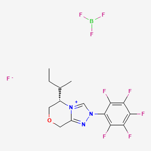 (5S)-5,6-Dihydro-5-(1-methylpropyl)-2-(2,3,4,5,6-pentafluorophenyl)-8H-1,2,4-triazolo[3,4-c][1,4]oxazinium tetrafluoroborate