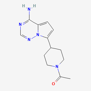molecular formula C13H17N5O B8143901 1-(4-(4-Aminopyrrolo[2,1-f][1,2,4]triazin-7-yl)piperidin-1-yl)ethan-1-one 