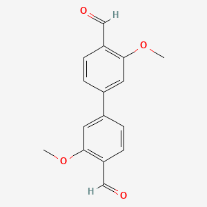 molecular formula C16H14O4 B8143934 3,3'-Dimethoxy-[1,1'-biphenyl]-4,4'-dicarbaldehyde 