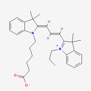 6-[(2Z)-2-[(E)-3-(3,3-dimethyl-1-propylindol-1-ium-2-yl)prop-2-enylidene]-3,3-dimethylindol-1-yl]hexanoate