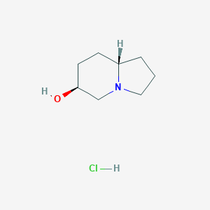molecular formula C8H16ClNO B8144018 rac-(6S,8aS)-octahydro-6-indolizinol hydrochloride 