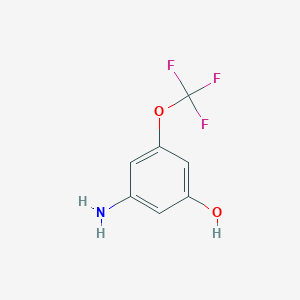 molecular formula C7H6F3NO2 B8144086 3-Amino-5-(trifluoromethoxy)phenol 