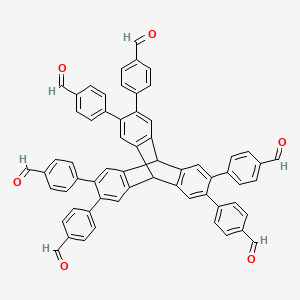 molecular formula C62H38O6 B8144137 4,4',4'',4''',4'''',4'''''-(9,10-Dihydro-9,10-[1,2]benzenoanthracene-2,3,6,7,14,15-hexayl)hexabenzaldehyde 