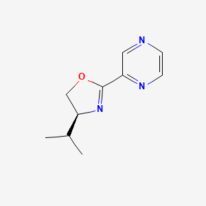molecular formula C10H13N3O B8144174 (S)-4-Isopropyl-2-(pyrazin-2-yl)-4,5-dihydrooxazole 