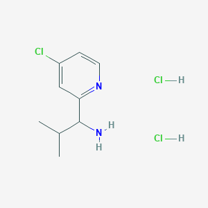 molecular formula C9H15Cl3N2 B8144196 1-(4-Chloropyridin-2-yl)-2-methylpropan-1-amine dihydrochloride 
