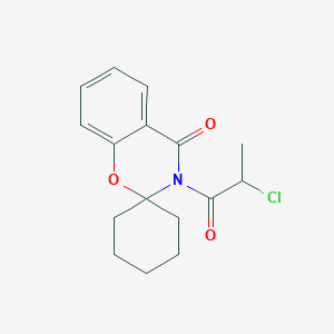 molecular formula C16H18ClNO3 B8144324 3-(2-Chloropropanoyl)spiro[benzo[e][1,3]oxazine-2,1'-cyclohexan]-4(3H)-one 