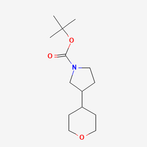 molecular formula C14H25NO3 B8144338 tert-Butyl 3-(tetrahydro-2H-pyran-4-yl)pyrrolidine-1-carboxylate 
