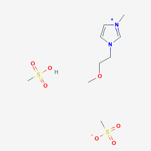 molecular formula C9H20N2O7S2 B8144417 Methanesulfonate;methanesulfonic acid;1-(2-methoxyethyl)-3-methylimidazol-3-ium 