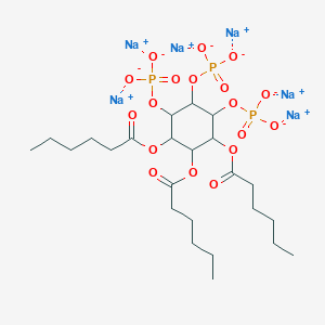 molecular formula C24H39Na6O18P3 B8144423 Hexasodium;[2,3,4-tri(hexanoyloxy)-5,6-diphosphonatooxycyclohexyl] phosphate 