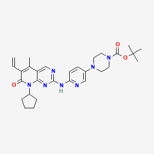 molecular formula C29H37N7O3 B8144431 tert-butyl 4-(6-((8-cyclopentyl-5-Methyl-7-oxo-6-vinyl-7,8-dihydropyrido[2,3-d]pyriMidin-2-yl)aMino)pyridin-3-yl)piperazine-1-carboxylate 