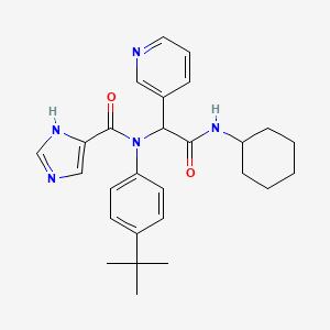 N-(4-(tert-Butyl)phenyl)-N-(2-(cyclohexylamino)-2-oxo-1-(pyridin-3-yl)ethyl)-1H-imidazole-4-carboxamide