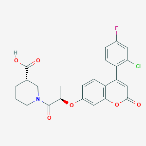 (S)-1-((R)-2-((4-(2-Chloro-4-fluorophenyl)-2-oxo-2H-chromen-7-yl)oxy)propanoyl)piperidine-3-carboxylic acid