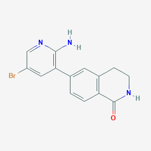 molecular formula C14H12BrN3O B8144539 6-(2-amino-5-bromopyridin-3-yl)-3,4-dihydroisoquinolin-1(2H)-one 
