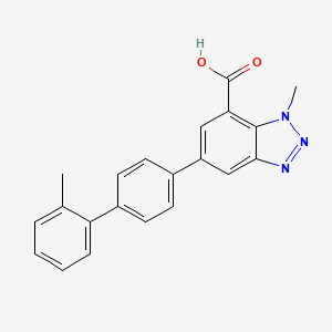 molecular formula C21H17N3O2 B8144544 1-methyl-5-(2'-methyl-[1,1'-biphenyl]-4-yl)-1H-benzo[d][1,2,3]triazole-7-carboxylic acid 