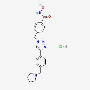 molecular formula C21H24ClN5O2 B8144553 N-hydroxy-4-[[4-[4-(pyrrolidin-1-ylmethyl)phenyl]triazol-1-yl]methyl]benzamide;hydrochloride 