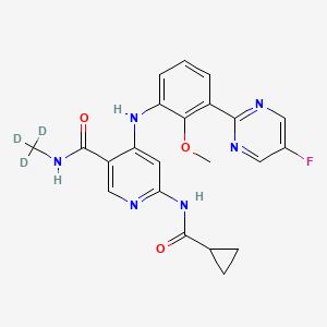 molecular formula C22H21FN6O3 B8144625 J2Q5Xqz64C CAS No. 1771691-34-9