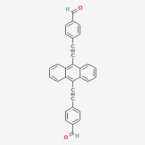 molecular formula C32H18O2 B8144645 9,10-Bis(4-formylphenylethynyl)anthracene 