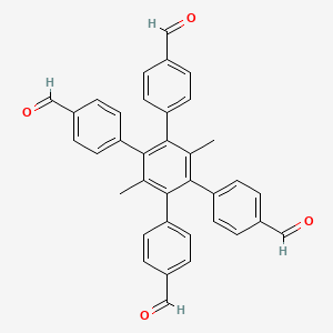 molecular formula C36H26O4 B8144651 4',5'-Bis(4-formylphenyl)-3',6'-dimethyl-[1,1':2',1''-terphenyl]-4,4''-dicarbaldehyde 