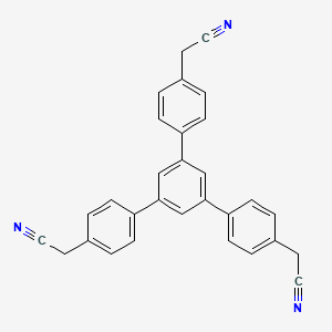molecular formula C30H21N3 B8144682 2,2'-(5'-(4-(Cyanomethyl)phenyl)-[1,1':3',1''-terphenyl]-4,4''-diyl)diacetonitrile 