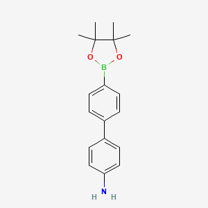 molecular formula C18H22BNO2 B8144717 4'-(4,4,5,5-Tetramethyl-1,3,2-dioxaborolan-2-yl)-[1,1'-biphenyl]-4-amine 