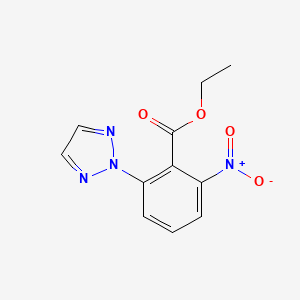 molecular formula C11H10N4O4 B8144729 Ethyl 2-nitro-6-(2H-1,2,3-triazol-2-yl)benzoate 