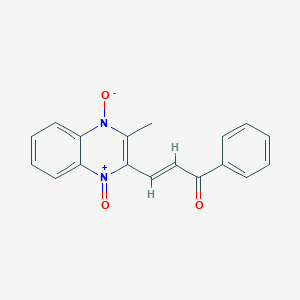 molecular formula C18H14N2O3 B8144826 1-(3-Methyl-1,4-dioxy-quinoxalin-2-yl)-3-phenyl-propenone 