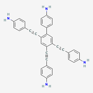 molecular formula C36H26N4 B8144888 4,4',4''-((4'-Amino-[1,1'-biphenyl]-2,4,5-triyl)tris(ethyne-2,1-diyl))trianiline 
