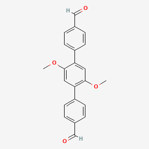 molecular formula C22H18O4 B8144894 2',5'-Dimethoxy-[1,1':4',1''-terphenyl]-4,4''-dicarbaldehyde 