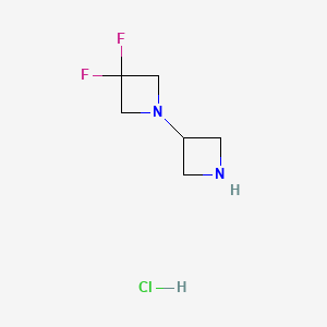 molecular formula C6H11ClF2N2 B8144939 3,3-Difluoro-1,3'-biazetidine hydrochloride 